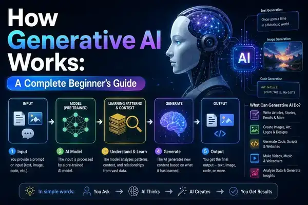 How Generative AI Works: A Complete Beginner's Guide Cover image for How Generative AI Works: A Complete Beginner's Guide